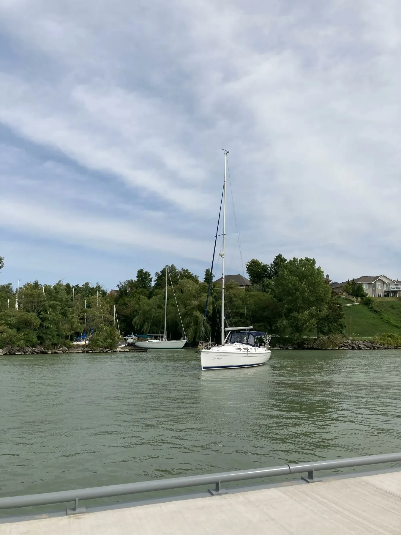 Sailboat and water near Bayfield marina
