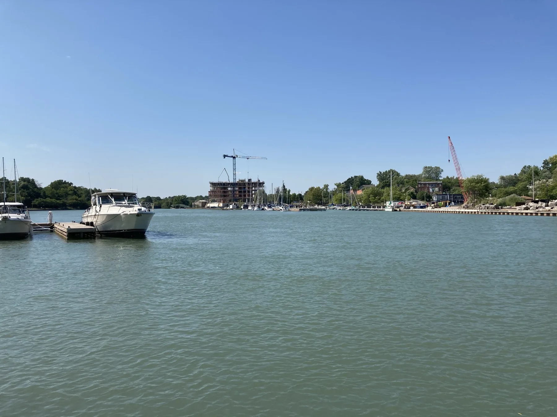 Marina and harbour water in St. Catharines Ontario