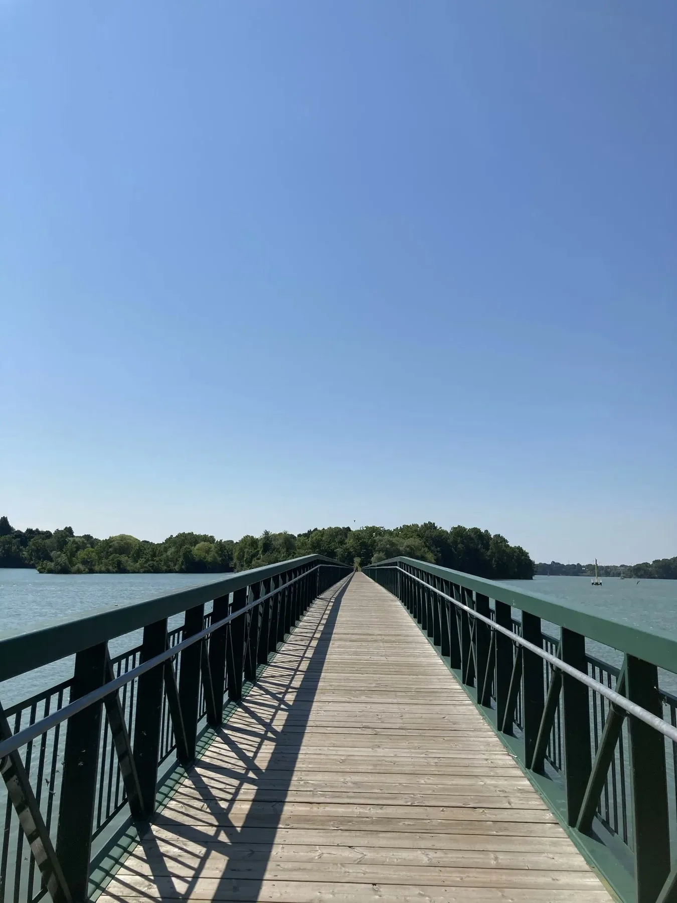 Bridge walkway over water in St. Catharines near Port Dalhousie