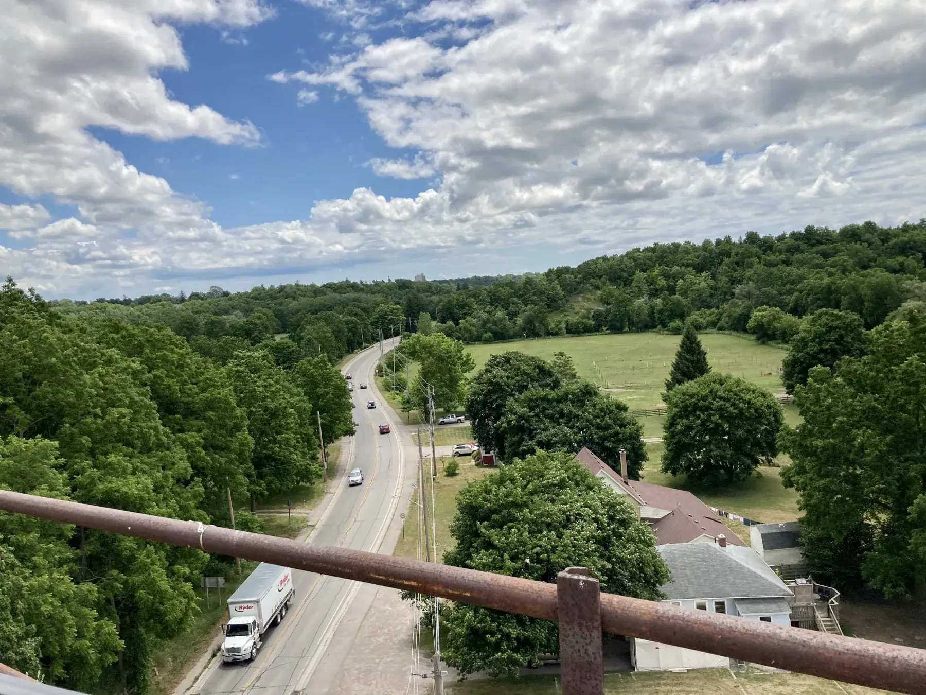 Road and green landscape viewed from St. Thomas Elevated Park