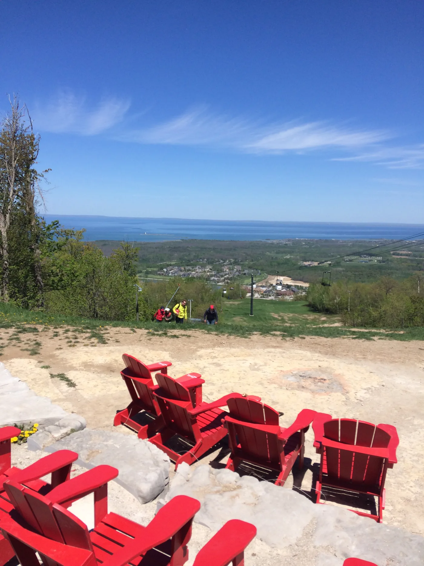 Muskoka chairs at Blue Mountain overlooking Georgian Bay