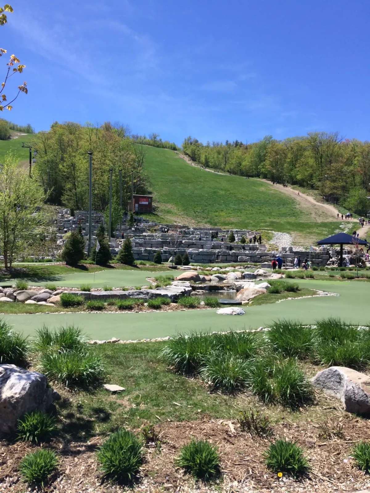 Mini golf and summer hillside activity area at Blue Mountain