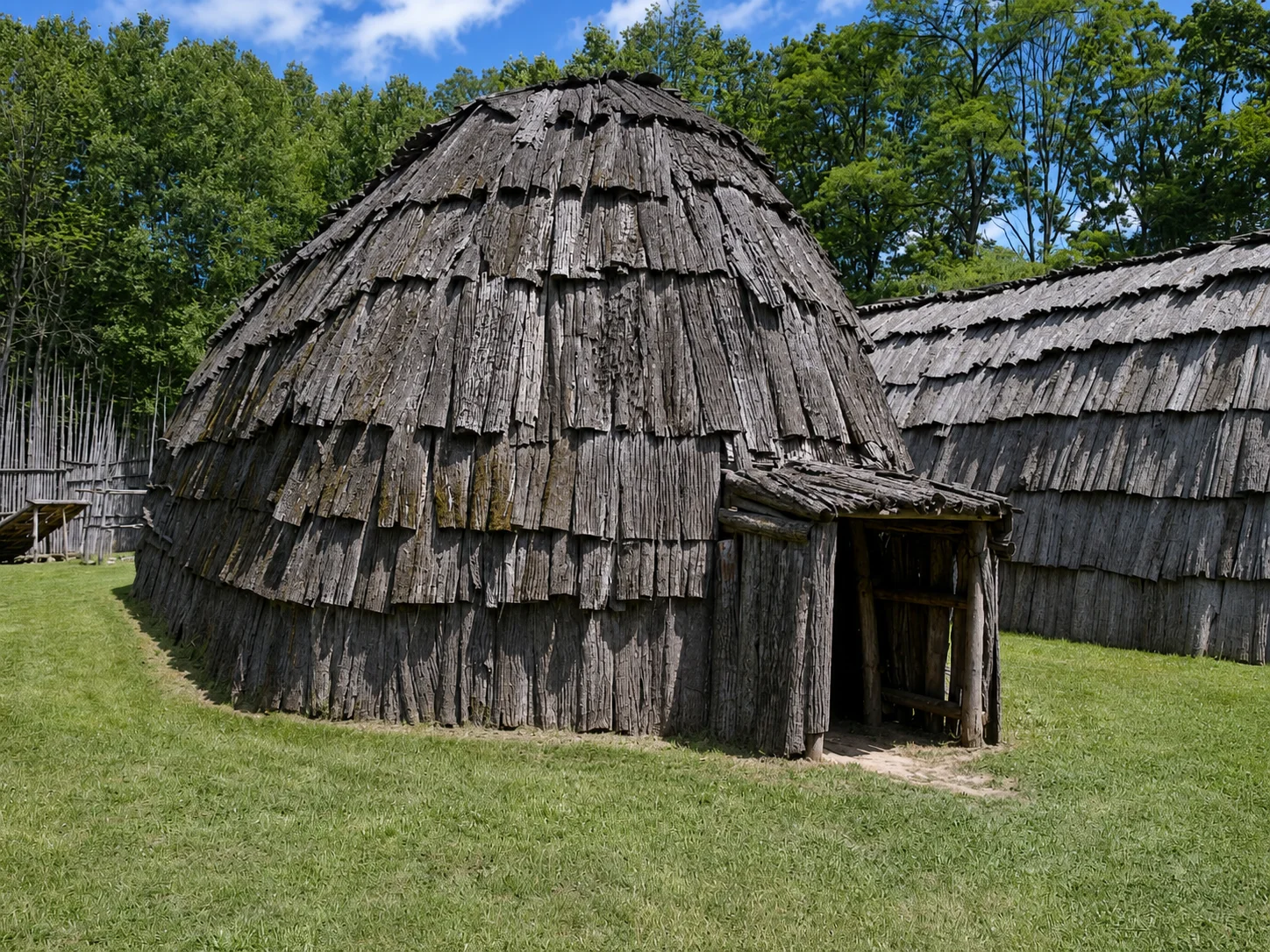 Recreated Haudenosaunee longhouse at Ska-Nah-Doht Village