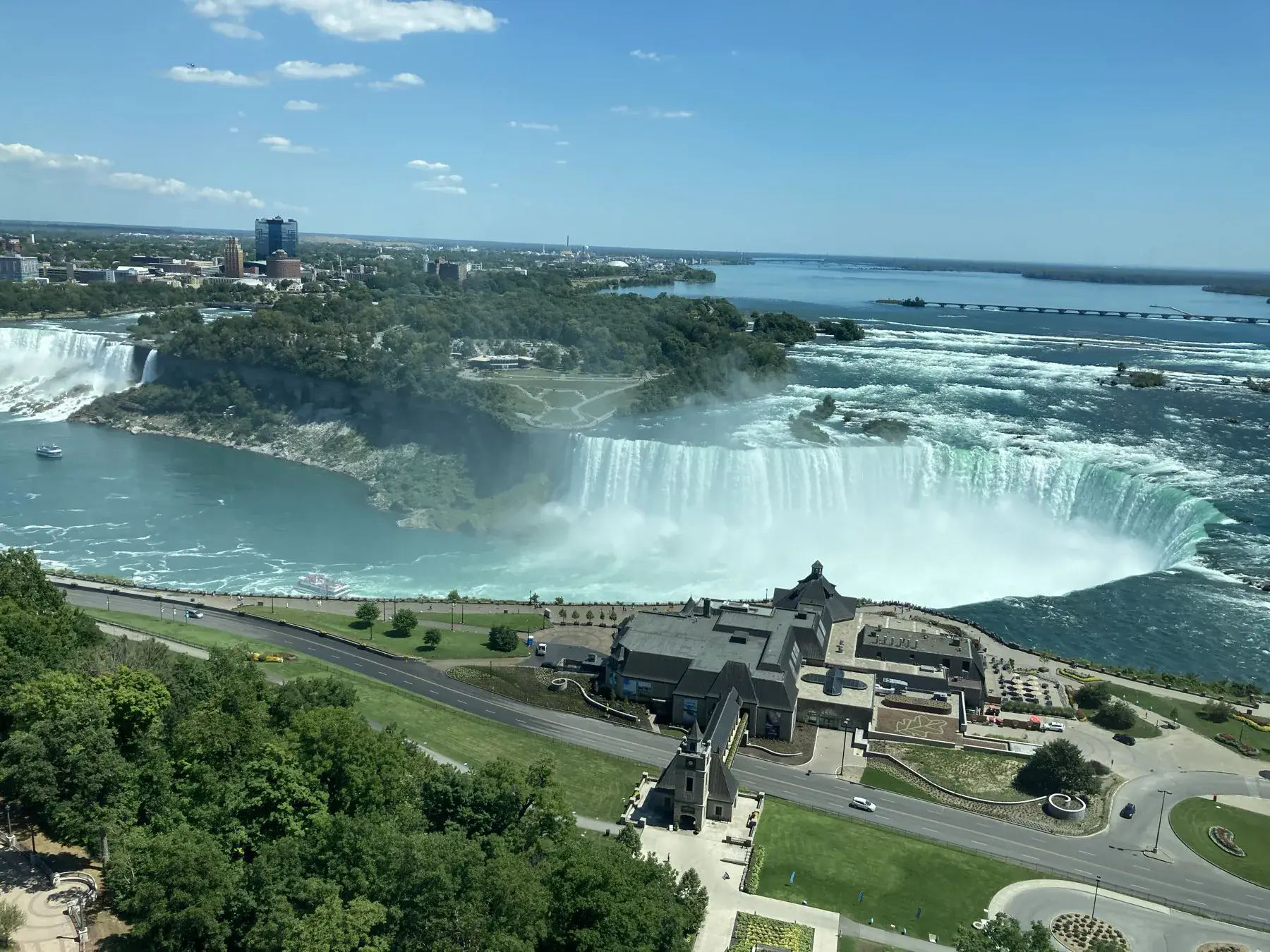 Horseshoe Falls and the Niagara River in Niagara Falls, Ontario