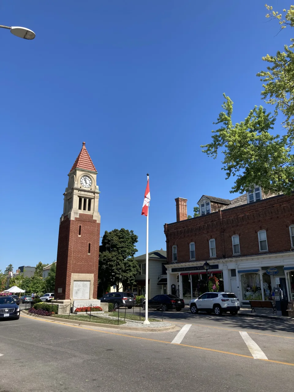 Clock tower and Queen Street in Niagara-on-the-Lake