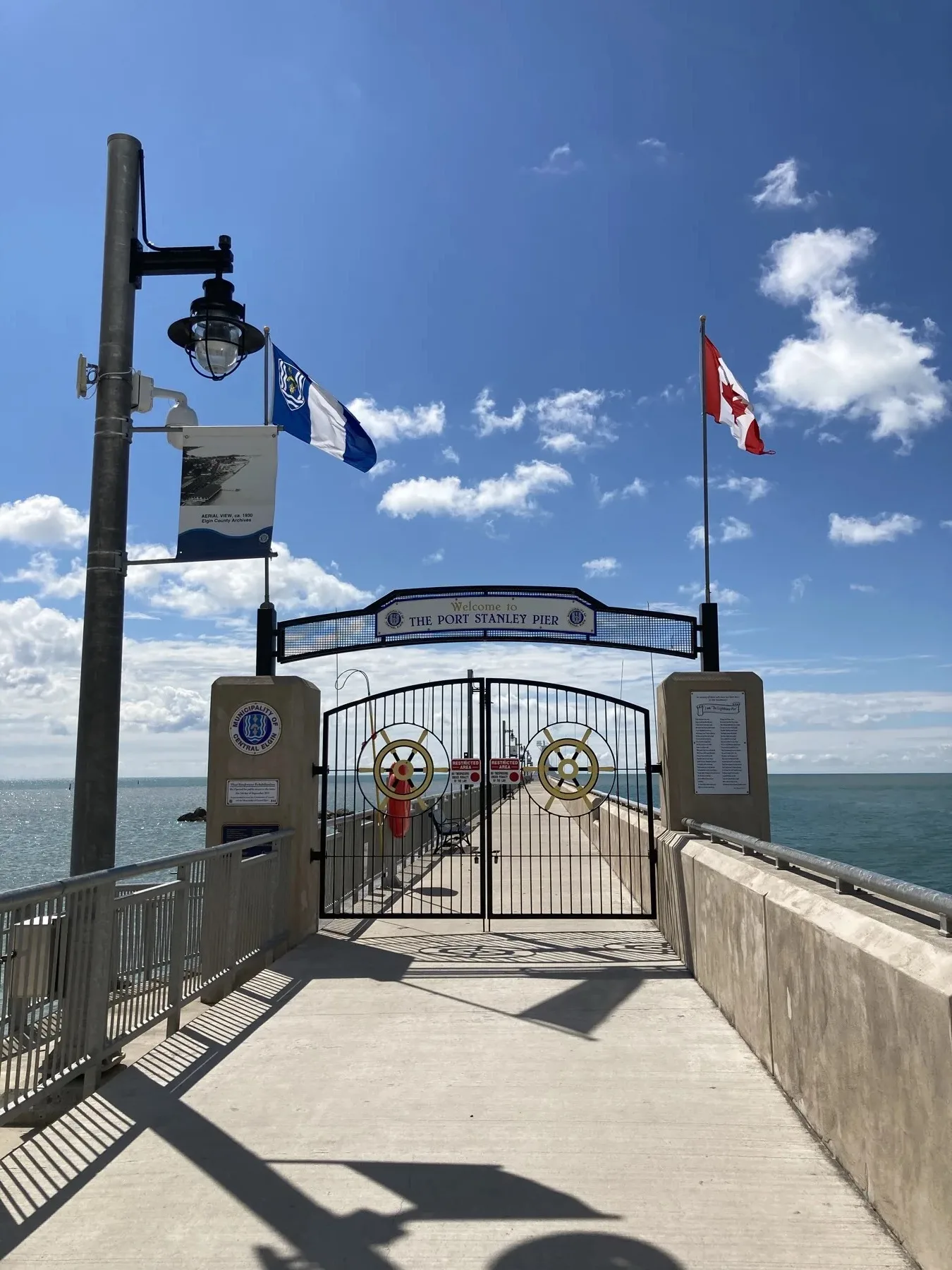 Entrance gate to the Port Stanley Pier
