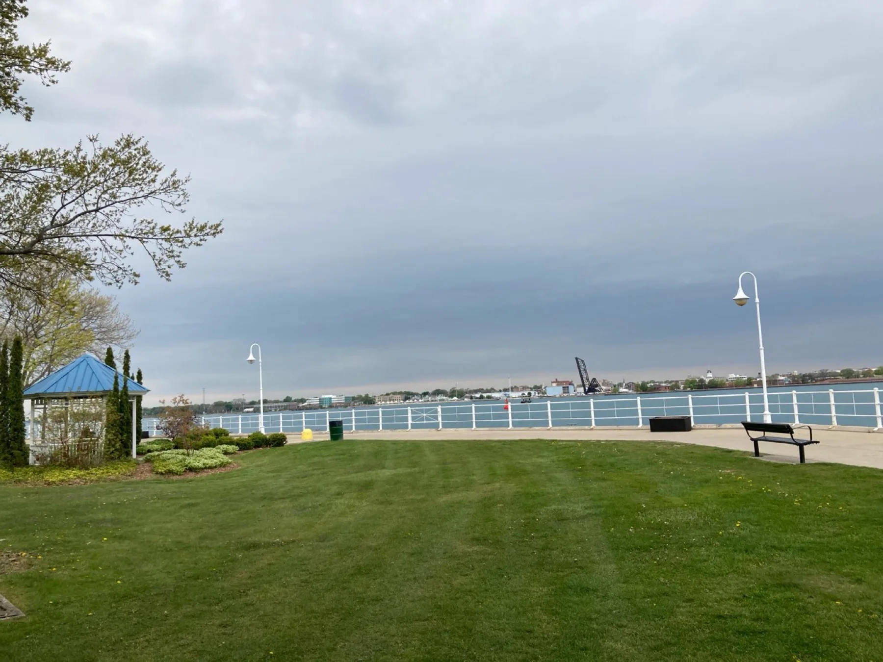 Centennial Park lawn beside the St. Clair River in Sarnia