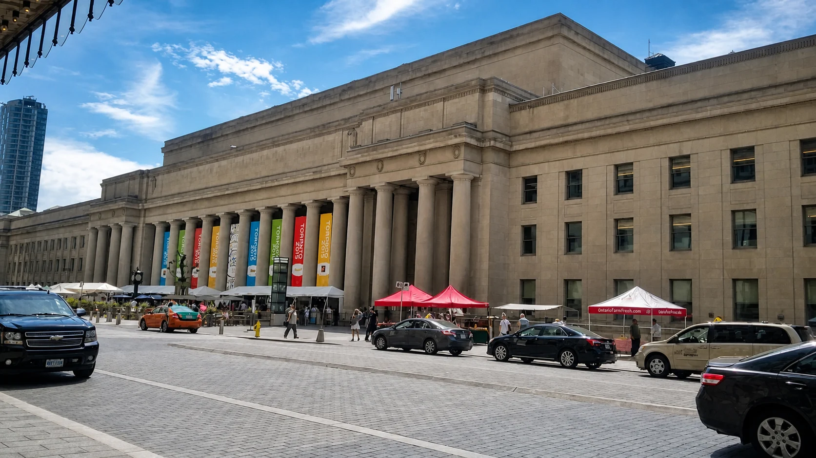 Union Station Front Street colonnade in downtown Toronto Ontario Canada