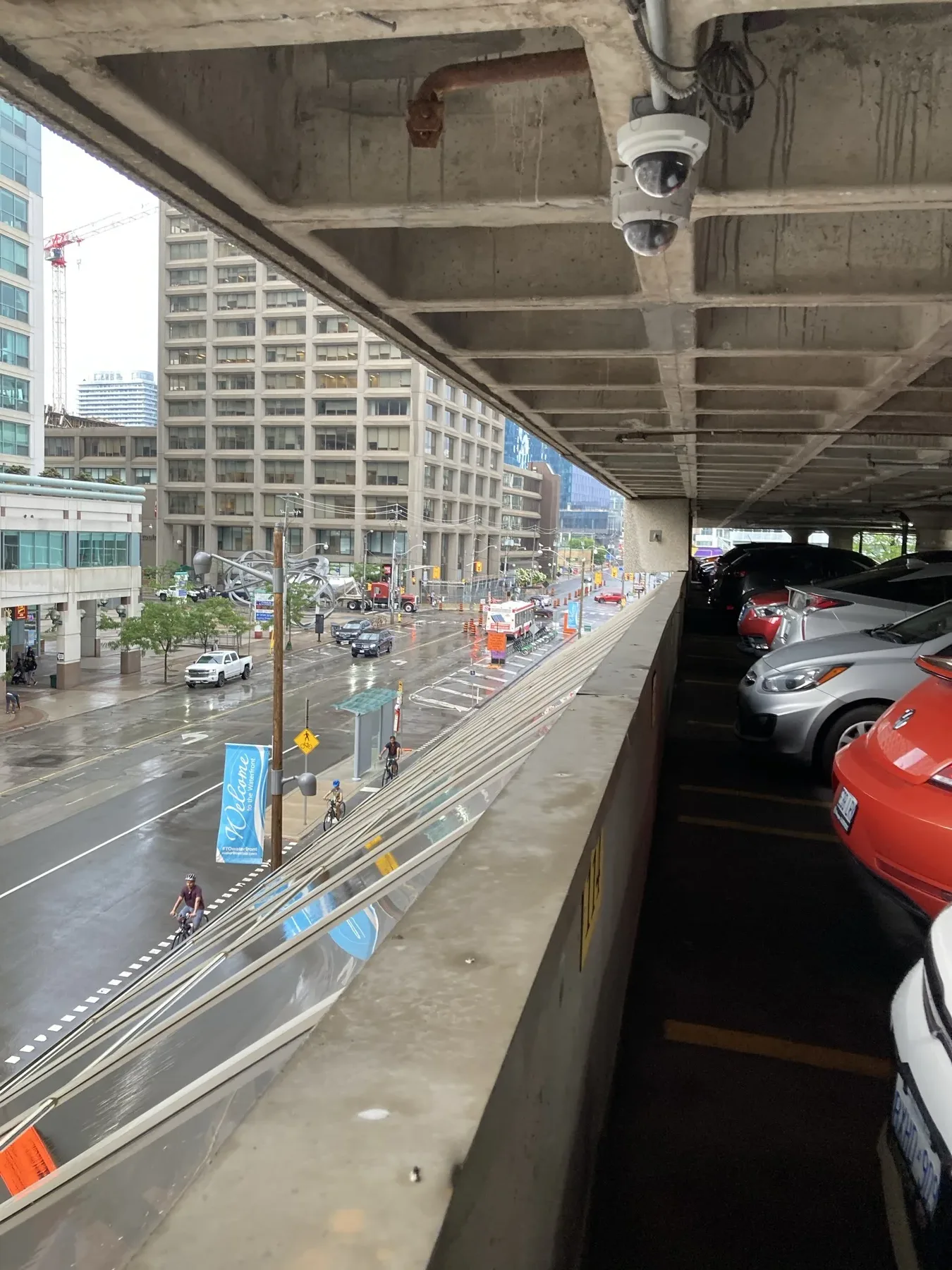 Covered multi-level parking garage near Toronto Harbourfront