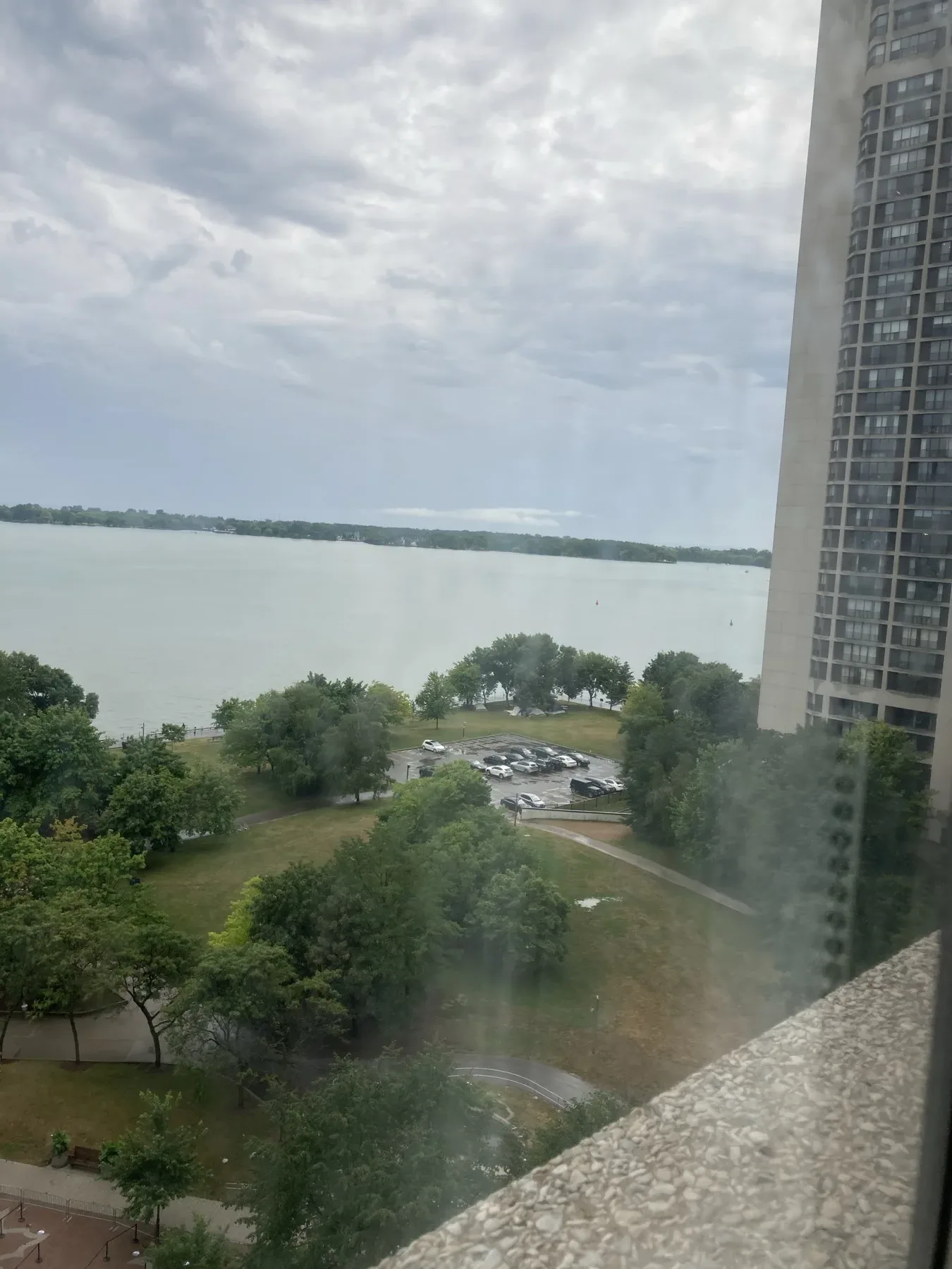 Lake Ontario and park view from a Toronto Harbourfront room
