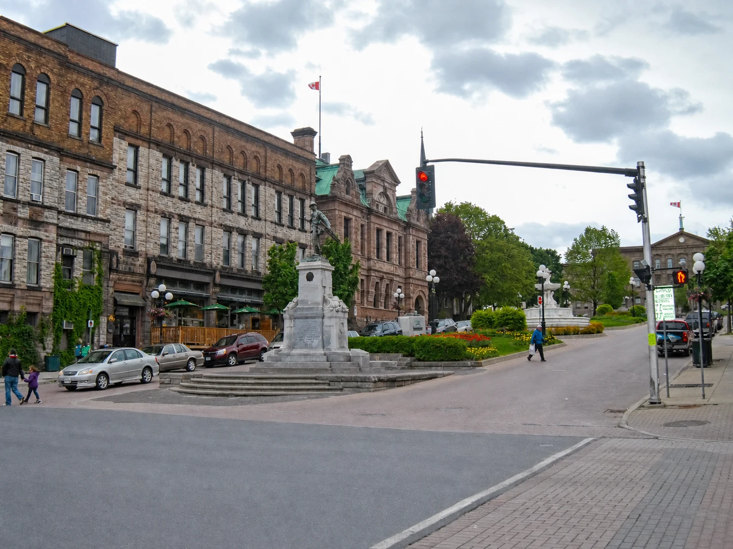 Court House Square, war memorial and historic Brockville civic streetscape