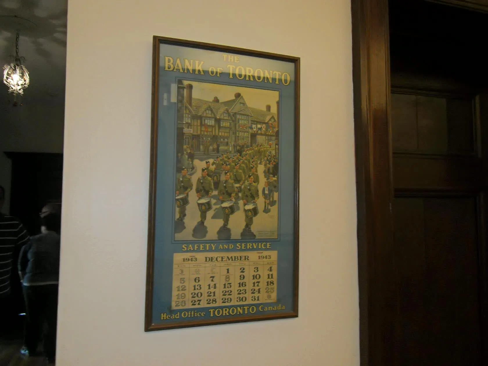 Historic Bank of Toronto wall display inside Casa Loma