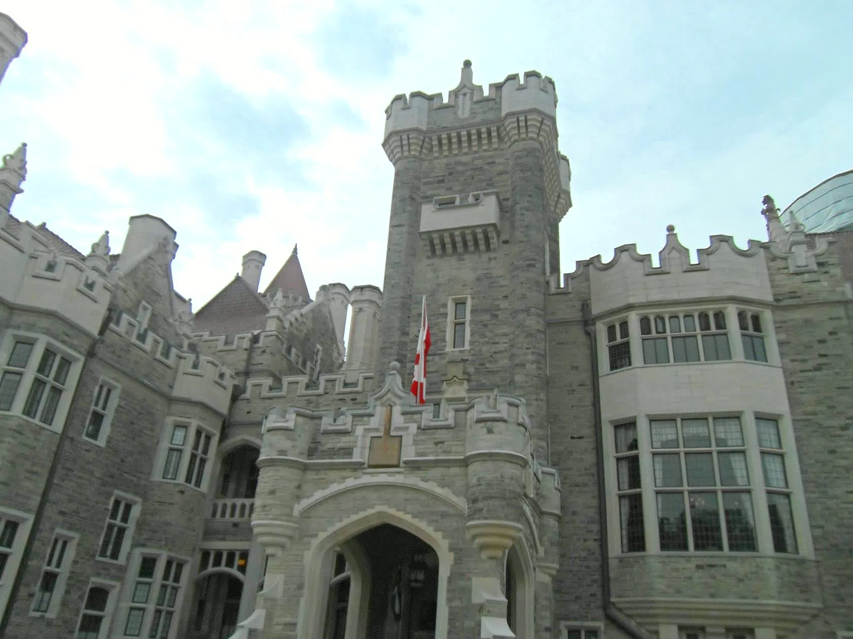 Casa Loma front courtyard and crenellated towers