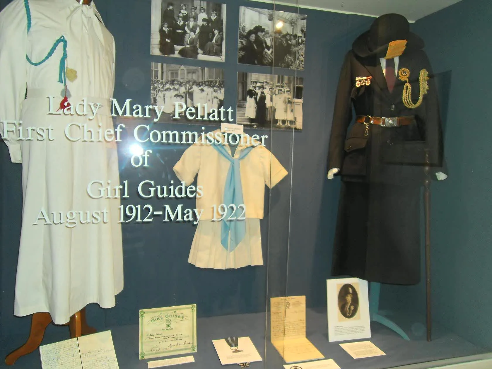 Girl Guides uniforms and Toronto history display at Casa Loma