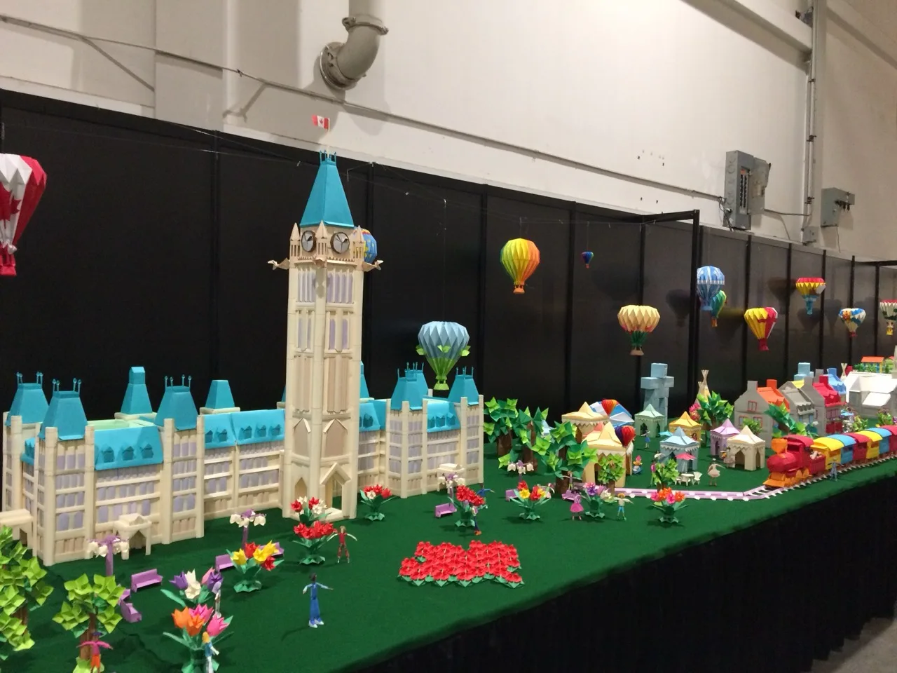 Handmade miniature exhibit inspired by Parliament Hill at a past CNE