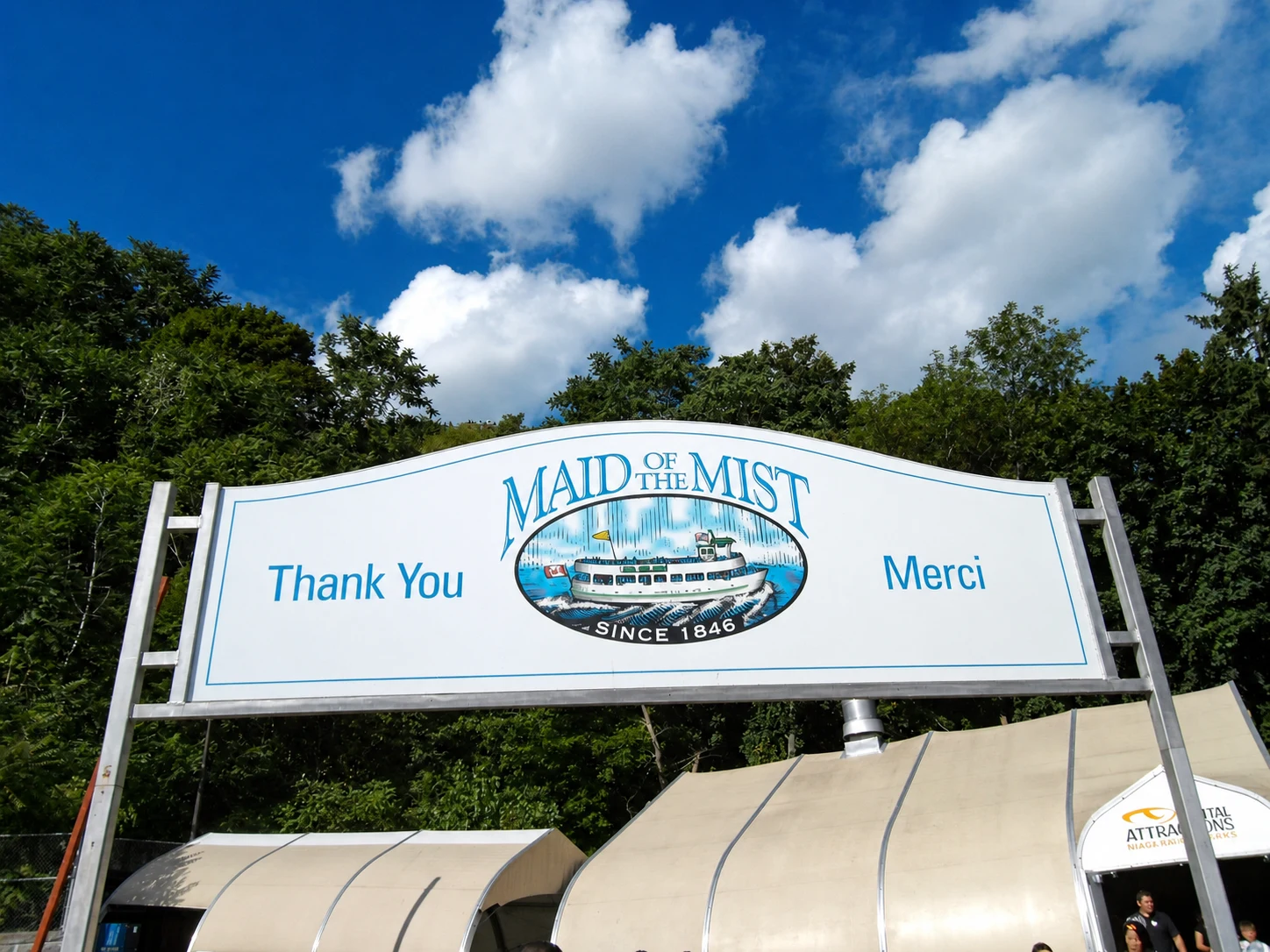 Maid of the Mist sign welcoming visitors after the boat ride